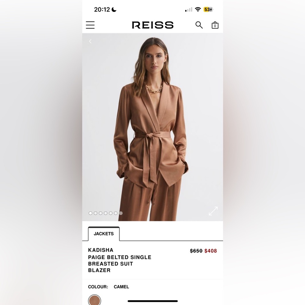 NWT Paige Kadisha belted single breasted suit blazer